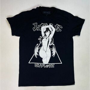 Lewd Complex Succubae Sexy Anime Girl Graphic T-shirt Women Small Black
